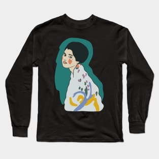 Gustav Klimt - Portrait of a Lady - New Klimt Painting Discovered in the Wall of a Museum Long Sleeve T-Shirt